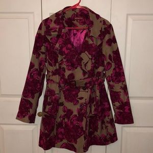 Floral Merona fall coat, XL